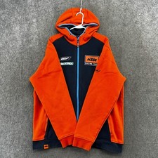 KTM Sweater Mens XL Orange Full Zip Fleece Lined Racing Motorsport Sweatshirt
