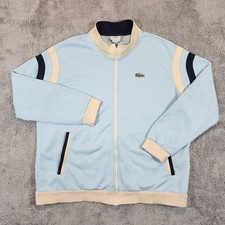 Lacoste Track Jacket Men's 4XL 9 Light Blue Full Zip Tennis Athletic Sport Y2K
