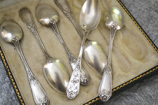 art nouveau ravine clematis silver metal spoon box case