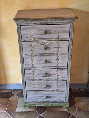 Meuble semainier bois - meuble, peint
