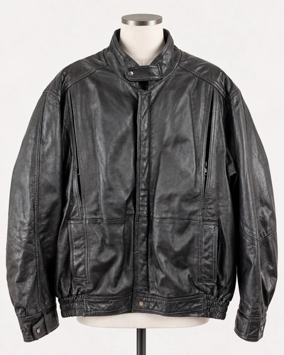 Veste cuir noir - veste, en