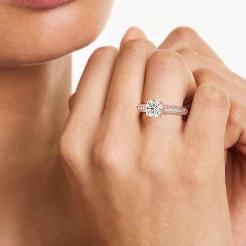 Bague diamant cultiv - diamant, or