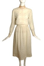 RALPH LAUREN - 1980s 2pc Floral Print Linen Dress, Size 8