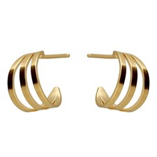 Victoria Cruz Bijoux Boucles D'oreilles Créoles Milan Triple Couleur Or A4777-DT