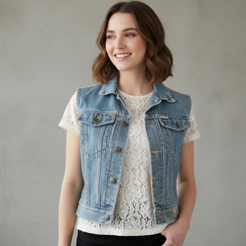 Vintage 80s guess gilet denim - guess,