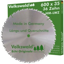 Volkswald® Lame De Scie HM LWZ 600 X 35 Mm Z= 36 Scie À Bois Scie Circulaire