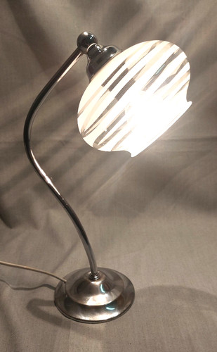Lampe chromé globe - en, verre
