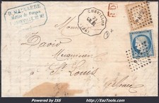 FRANCE N°55+60 SUR LETTRE AMB