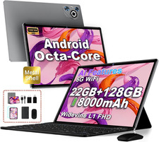 Tablette Android 14 10 pouces Octa Core 22Go RAM 128Go ROM écran IPS HD