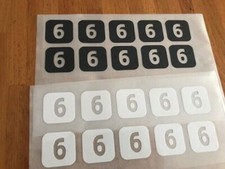 NUMERO 6 - 10 PATCHS FLOCAGES POUR MAILLOT SHORT SURVÊTEMENT CHAUSSETTES