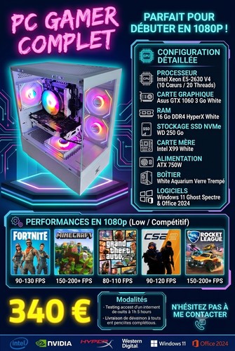 Pc gamer blanc - pc,