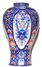 Grande Potiche vase en Faïence Polychrome - Gien, Desvres...? Fin XIXème siècle