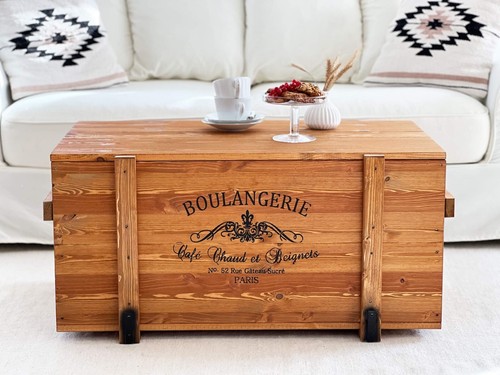 Coffre table basse bois - table, massif