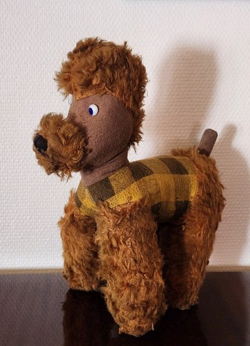 Ancienne peluche chien caniche - peluche,