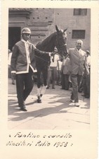 PHOTO JOCKEY AND HORSE WINNERS PALIO DI SIENA 1953