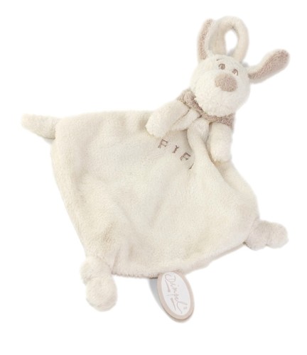 Doudou plat chien blanc - plat,