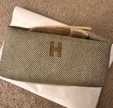 NEW * HERMES Bride-A-Brac H Natte Wool Vert Green Pouch Toiletry Bag Small