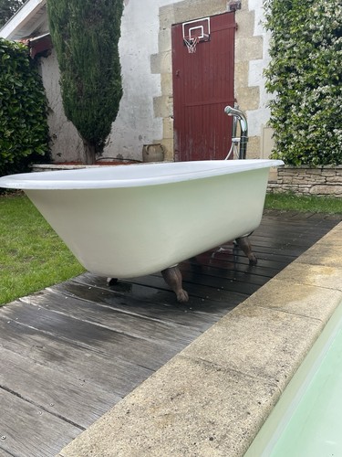 Baignoire fonte avec pied - avec,