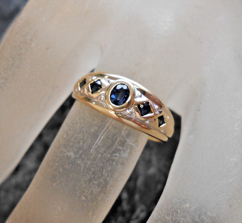 Bague jaune 18k sertie - bague,