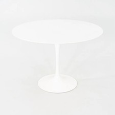 2010s Eero Saarinen for Knoll 42" Tulip Dining Table with White Laminate Top