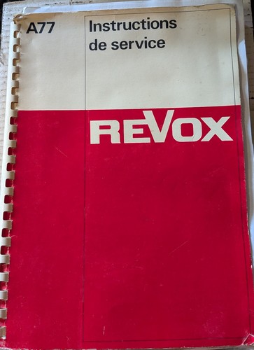 Revox a77 service - revox,