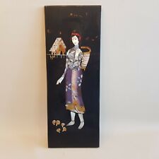 Blackboard Asian woman resin and mother-of-pearl inlay 40 x 15 cm