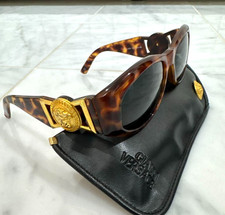 GIANNI VERSACE MOD424 COL869OD Vintage Medusa Sunglasses Tortoise Gold Italy