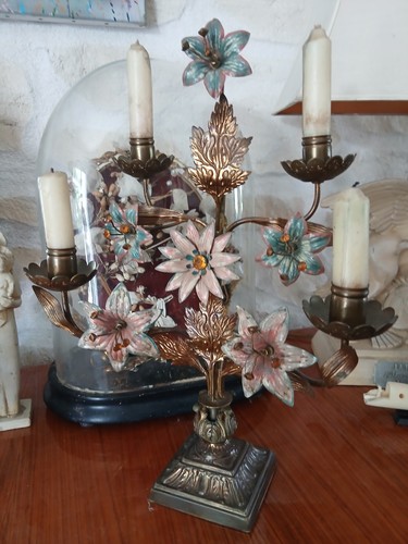 Candélabre bougeoir bronze - bougeoir,