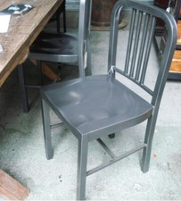 lot 2 chaises navy acier neuves - vintage industriel