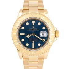 MINT Rolex Yacht-Master 40mm BLUE 18K Yellow Gold Automatic Watch 16628