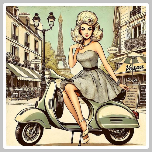 Sticker vespa vintage - vespa, up