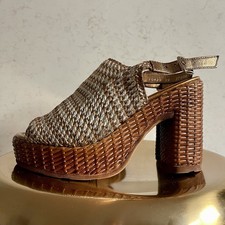Pons Quintana  "Cannes" 10429, Heeled Sandals with woven upper EU Size 39 US 8,5