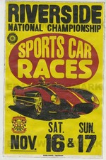 Ferrari 250 Testa Rossa 1950's Riverside California Vintage Race Poster 11 x 17