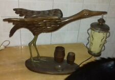 Lampe de Table Bois Vintage Premières 900 Flamant Antique Table Lampe Lampè