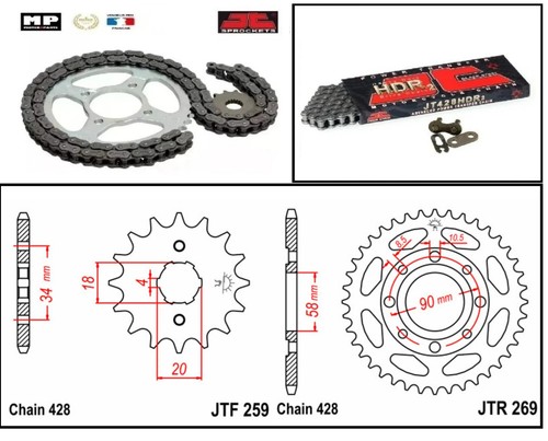 Kit chaine couronne pignon - chaine,