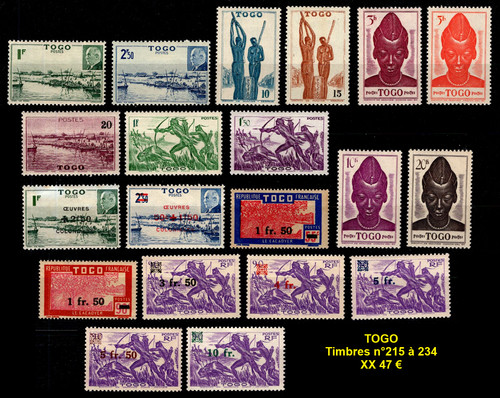 Togo timbres 215 à 234 - togo,