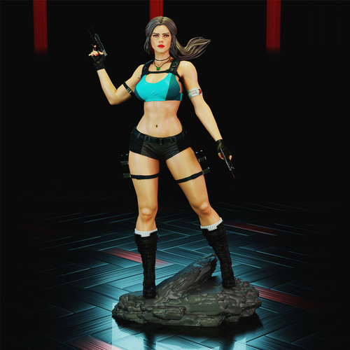 Figurine résine lara - figurine, croft-