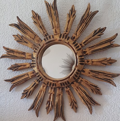 Ancien miroir soleil - en, bois