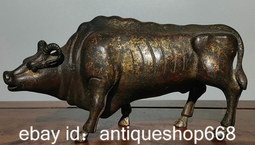 Ancien bronze chinois doré - 8",