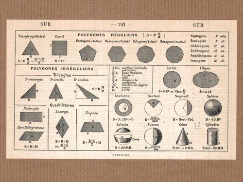 Planche ancienne geometrie - ancienne,