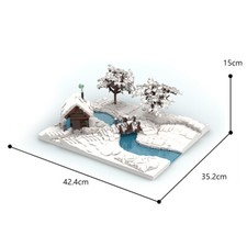 ZITIANYOUBUILD Winter Scene Winter Village avec River et Trees 2451 pièces
