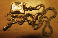 XIX Gold Plated Double MESH BRAID & TASSEL WATCH CHAIN Engraved