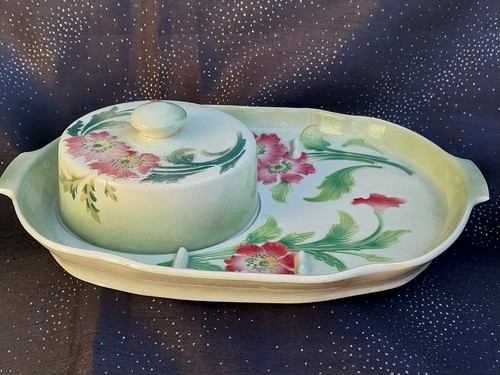 Faïence ancienne beurrier - ancienne,,
