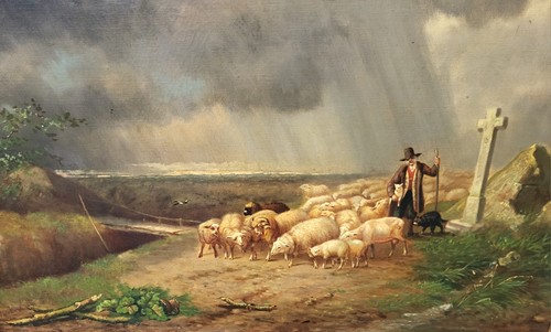 Tableau signé moutons - tableau,