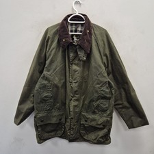 Barbour Vintage Beaufort Tartan Wax Waterproof Green Country Jacket Coat Size 48
