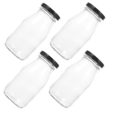  4 Pcs Bouteille De Lait Verre