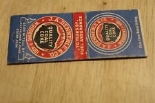 J A DENNERLE & CO QUALITY COAL COKE CLEVELAND OHIO VINTAGE MATCHBOOK COVER