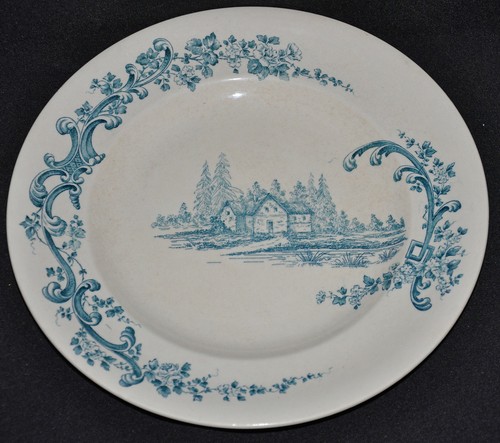 Vintage longwy plate - longwy, pompadour