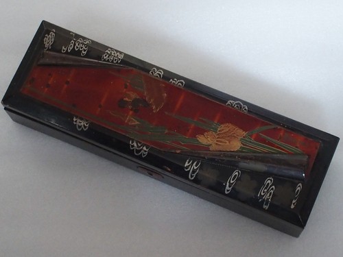 Ancienne boite bois laque - boite,