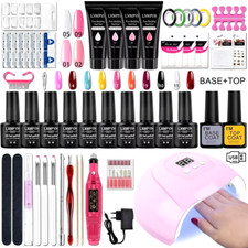 Kit De Vernis À Ongles Gel Avec Lampe UV, Perceuse À Ongles Électrique, Kit De B